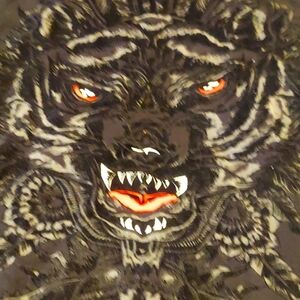 70s velvet black light poster inspo. Velvet printed large graphic Panther tee.